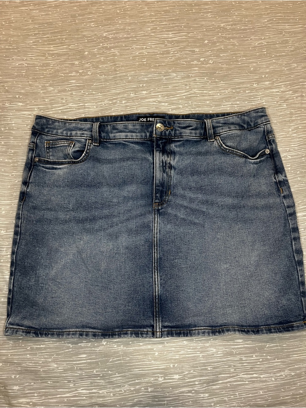 Joe Fresh Washed Denim A-Line Mini Skirt - Light Blue
